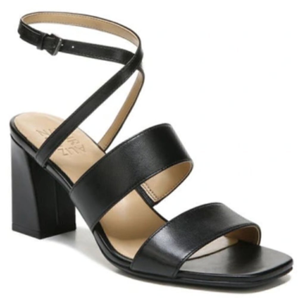 Naturalizer Womens Trinity Leather Square Toe Heels